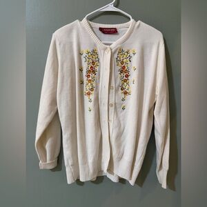 Genuine Vintage 1990's Pitlochru of Scotland Embroidered Cardigan size US large